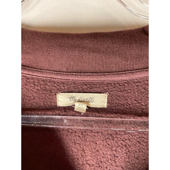 Madewell Betterterry Polo Sweatshirt Maroon Red Brown Women's Size XL - Picture 2 of 5